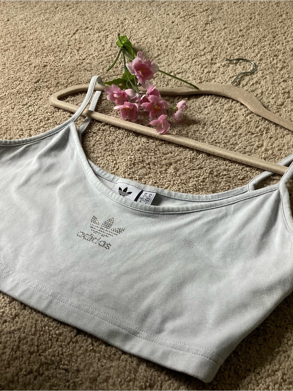 Adidas light blue sports bras